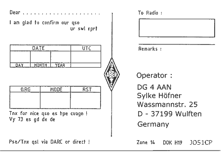 QSL R&uuml;ckseite